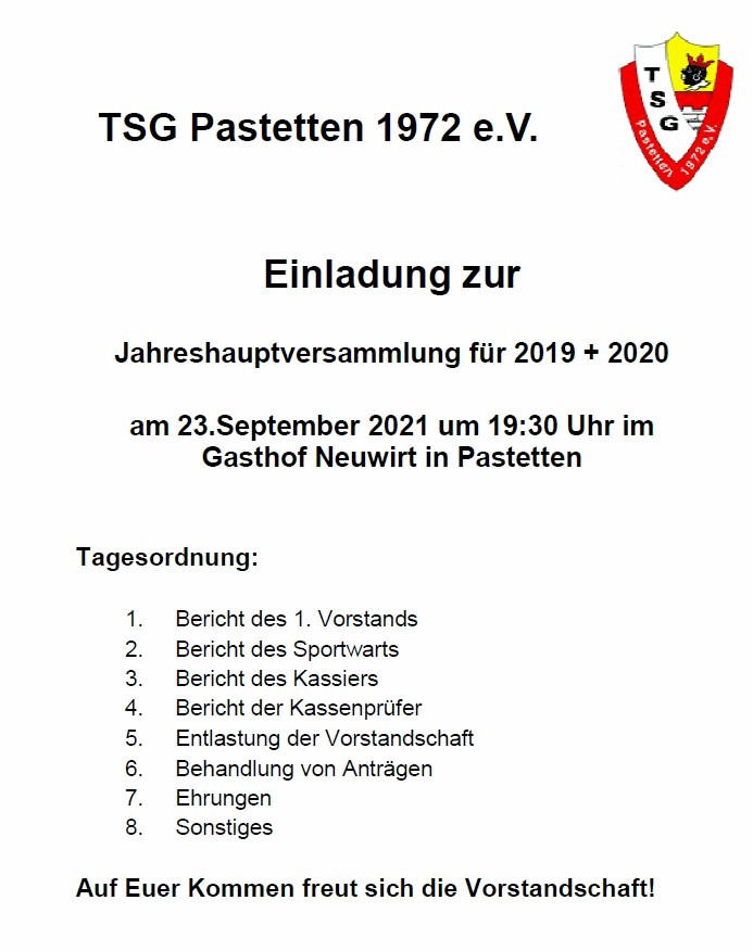 Jahreshaiptversammlung 2019/2020